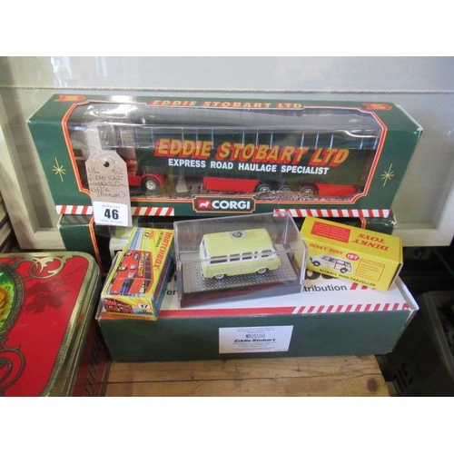 46 - THREE EDDIE STOBART AND OTHER DIECAST MODELS   (6)