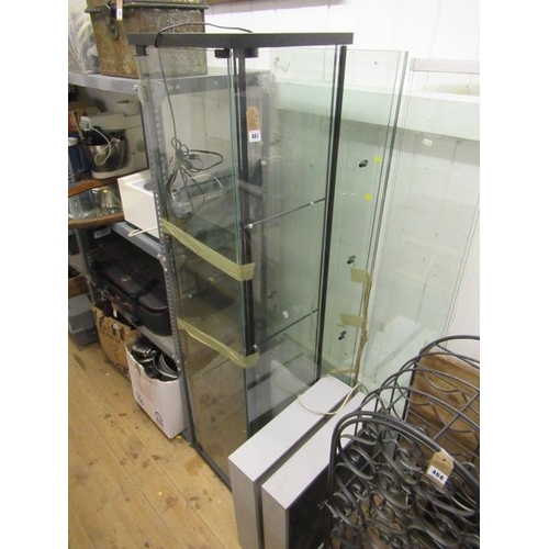 467 - TWO LARGE GLASS DISPLAY CABINETS