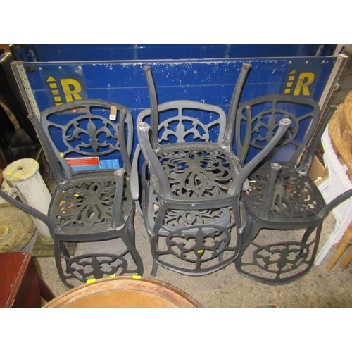 482 - SIX METAL GARDEN CHAIRS