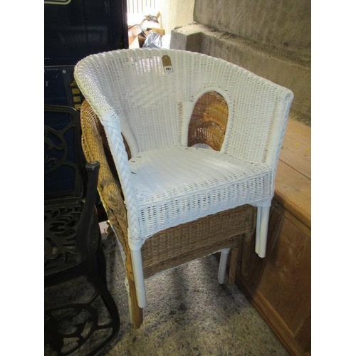 483 - FOUR WOVEN CANE CHAIRS