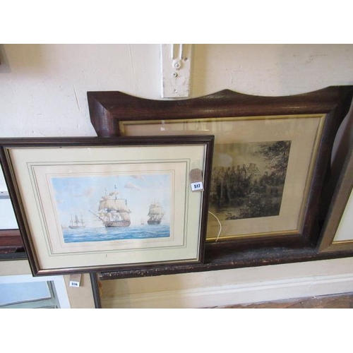 517 - TWO WOOD FRAMED PRINTS