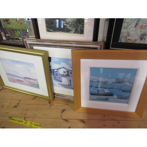 526 - THREE LARGE FRAMED PRINTS