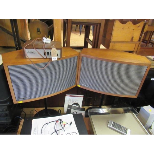 53 - BOSE 901 CONTINENTAL SPEAKERS AND EQUALISER AND BOX