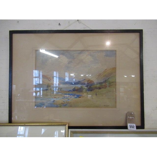 552 - FRANK DEAN WATERCOLOUR IN EBONISED FRAME