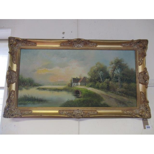 569 - OIL ON CANVAS LANDSCAPE