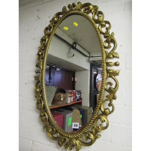 578 - OVAL GILT FRAMED MIRROR