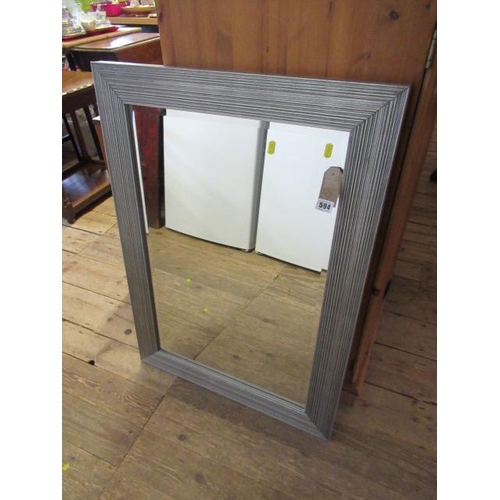 594 - PAINTED SILVER FRAMED MIRROR