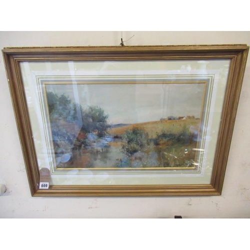 600 - GILT FRAMED FRANK DEAN WATERCOLOUR