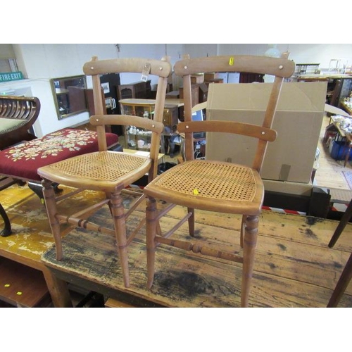 615 - PAIR OF CANE SEATED BEDROOM CHAIRS