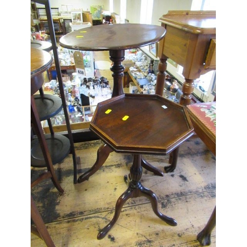 630 - TWO PEDESTAL WINE TABLES