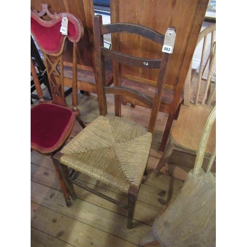 663 - RATTAN SEATED CHAIR