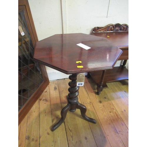 678 - SMALL OCTAGONAL BARLEY TWIST PEDESTAL TABLE