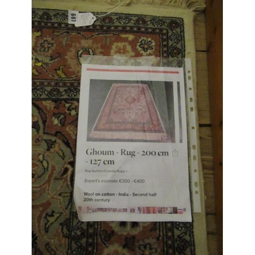 687 - GREEN PATTERNED ORIENTAL RUG