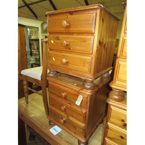 727 - TWO PINE BEDSIDE CABINETS