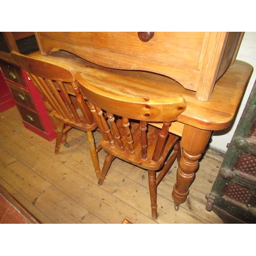 752 - PINE KITCHEN TABLE AND FOUR CHAIRS