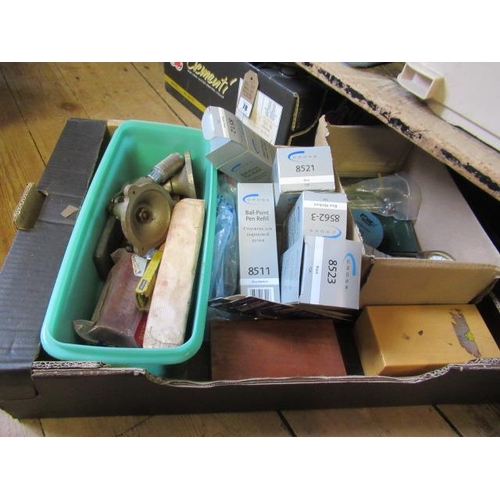 79 - BOX OF WATCH MAKERS TOOLS ETC