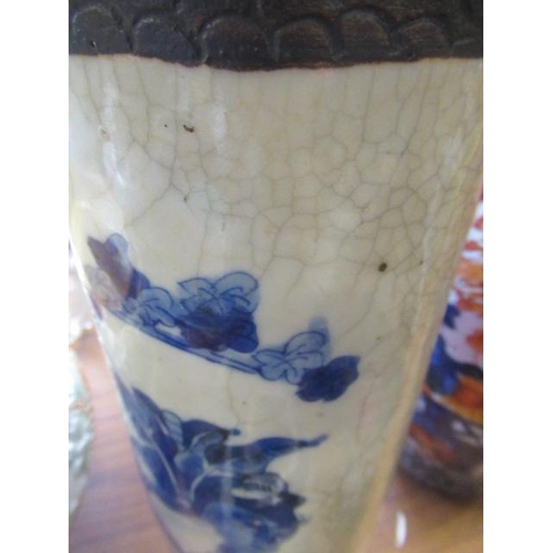 96 - CHINESE SLEEVE VASE AND AN IMARI VASE