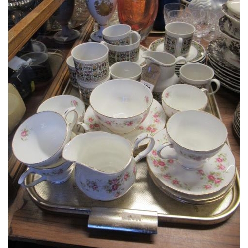 121 - TRAY OF ROYAL DOULTON AND DUCHESS CHINA