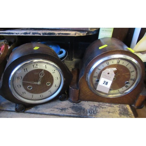 28 - TWO MANTLE CLOCKS