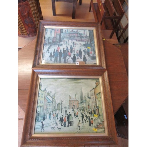 747 - TWO OAK FRAMED LOWRY PRINTS