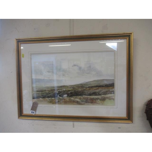 816 - WATERCOLOUR OF THE YORKSHIRE DALES SIGNED BAXTER