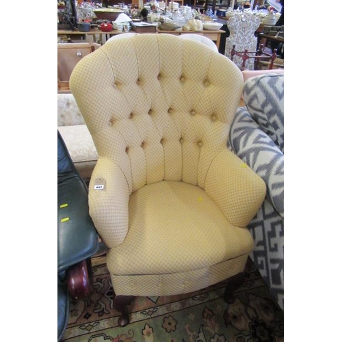 887 - UPHOLSTERED ARMCHAIR