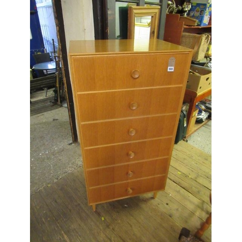 980 - RETRO LIGHT OAK CHEST OF DRAWERS