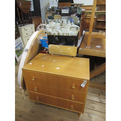 984 - RETRO LIGHT OAK DRESSING CHEST