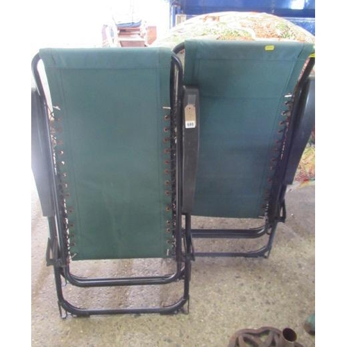 680 - TWO GREEN FOLDING GARDEN CHAIRS