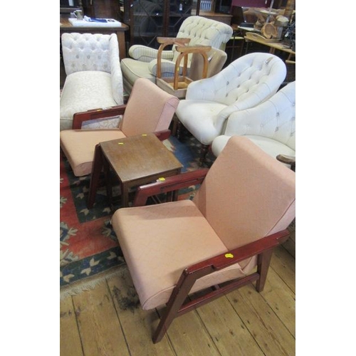 896 - PAIR OF RETRO STYLE CHAIRS AND TWO TABLES