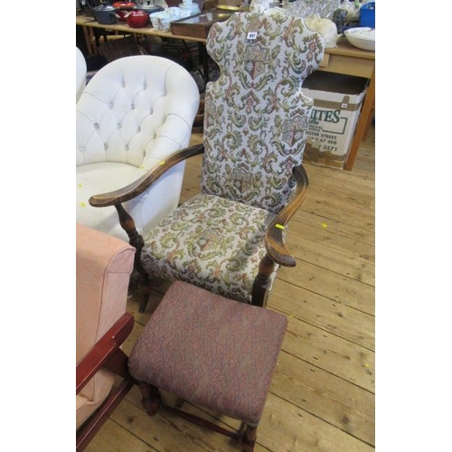 897 - HIGH BACK CHAIR AND STOOL