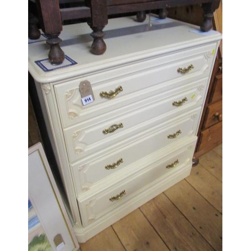 914 - CREAM CHEST OF DRAWERS