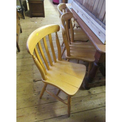 929 - SET OF FOUR BEECH KITCHEN CHAIRS