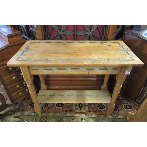 943 - DECORATIVE PINE HALL TABLE