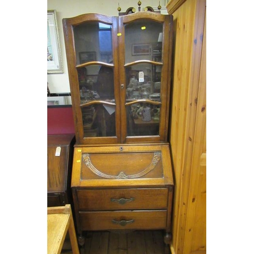 959 - OAK BUREAU BOOKCASE