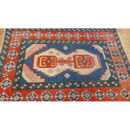 884 - TURKISH WASHED PATTERNED RUG    10 ' X 7'