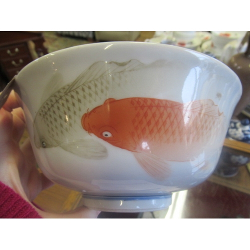 93 - CHINESE CARP BOWL AND TWO OTHERS