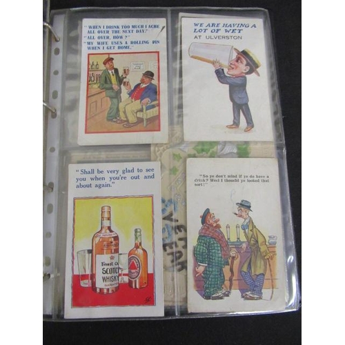 605 - FOLDER OF ANTIQUE POSTCARDS