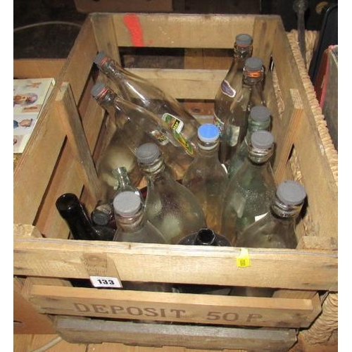 133 - BOX OF VINTAGE BOTTLES