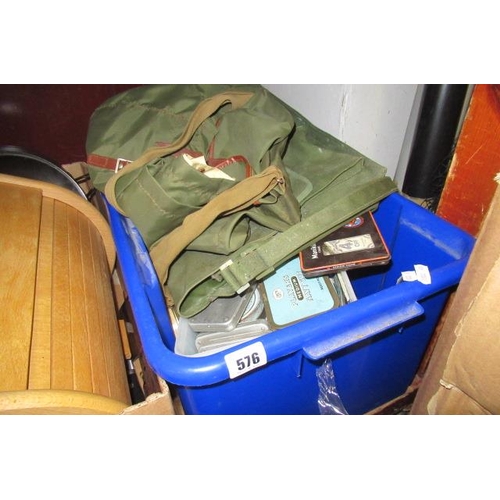 576 - BOX OF FISHING EQUIPMENT