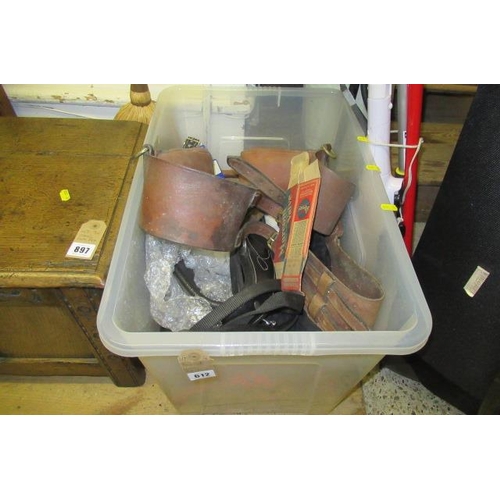 612 - BOX OF HORSE EQUIPMENT