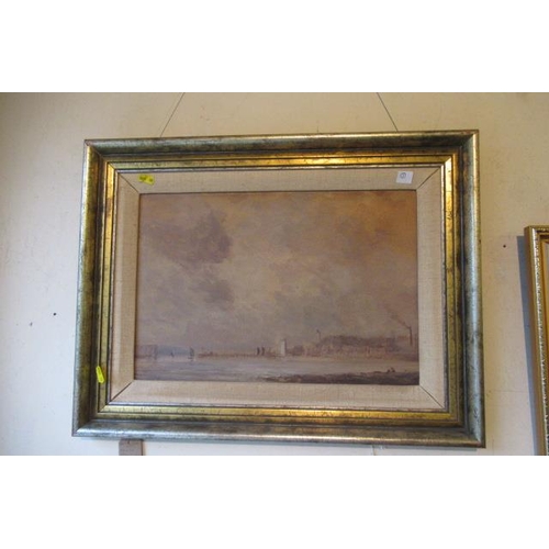 659 - FRAMED OIL PAINTING HARBOUR SCENE