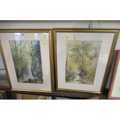 682 - PAIR OF GILT FRAMED WATERCOLOURS BY WM WIDGERY