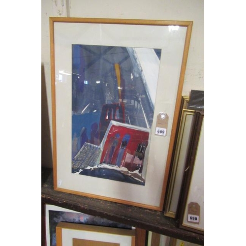 689 - FRAMED WATERCOLOUR