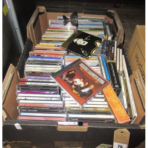 75 - BOX OF ROCK AND JAZZ CDS INCLUIDNG LOUIS ARMSTRONG ETC