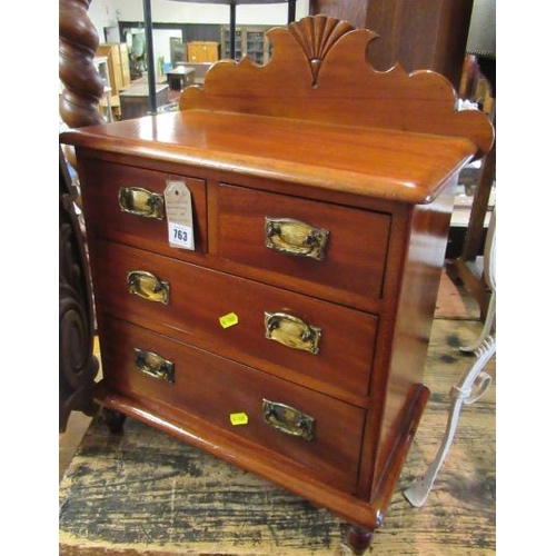 763 - MINIATURE MAHOGANY CHEST OF DRAWERS