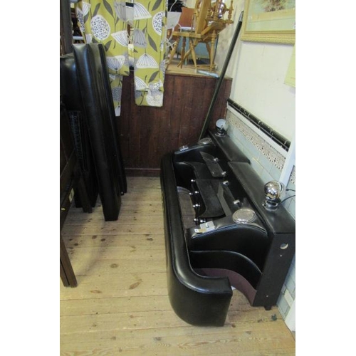 928 - RETRO CHROME AND BLACK BEDSTEAD WITH INSET AUDIO AND LIGHTS