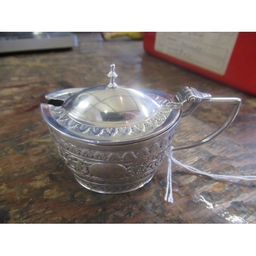 236 - WHITE METAL MUSTARD POT