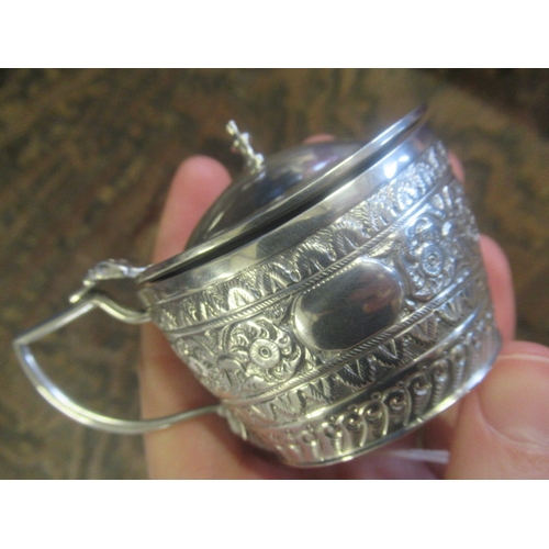 236 - WHITE METAL MUSTARD POT