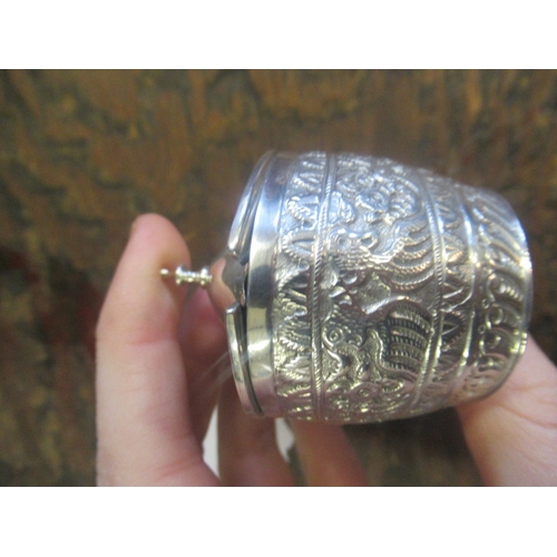 236 - WHITE METAL MUSTARD POT